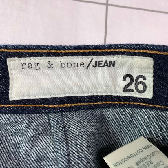 Rag & Bone Shorts Womens 26 Blue Resin Lace Up Denim Dark Wash Casual Comfort - Picture 3 of 11